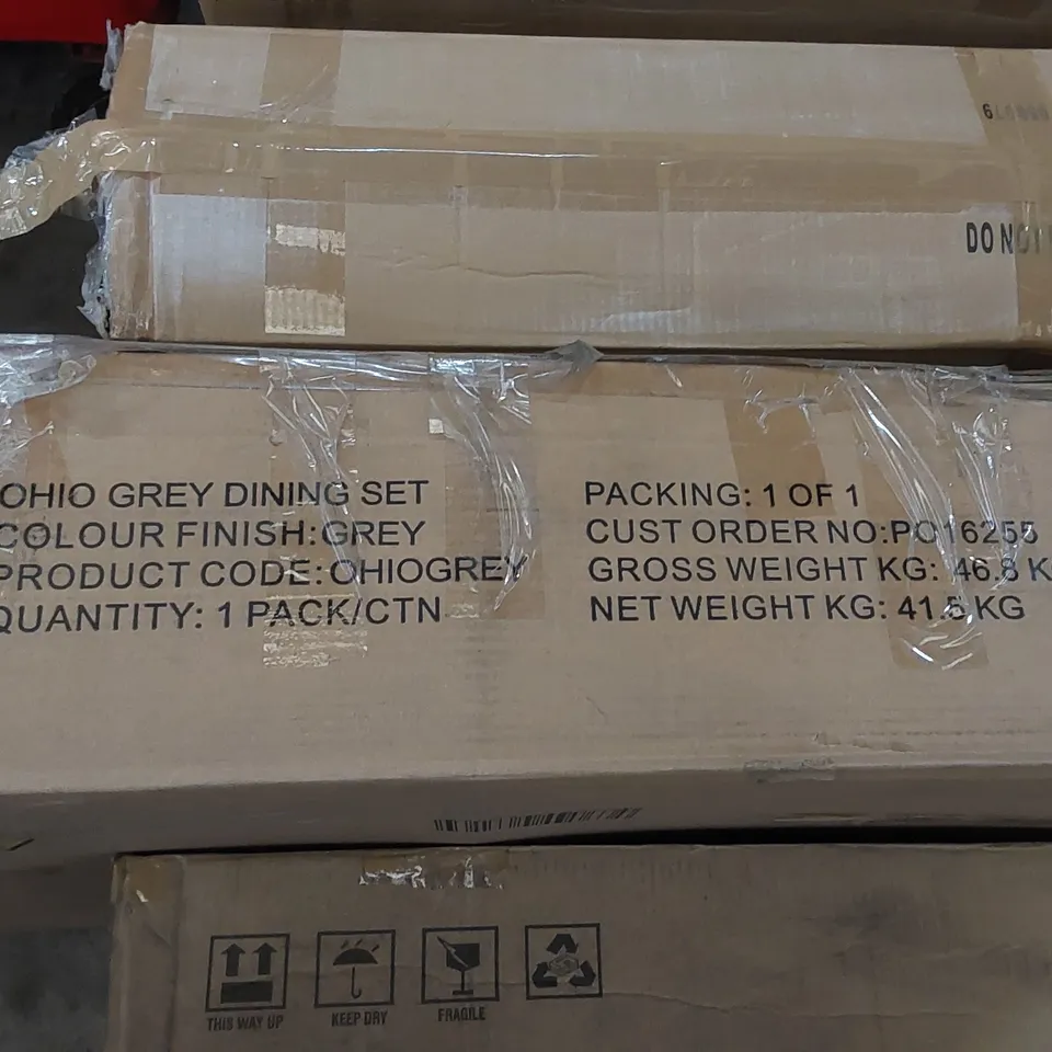 BOXED OHIO GREY DINING SET (1 BOX)