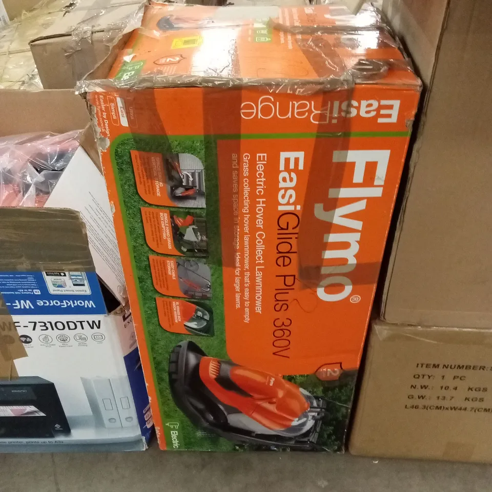 BOXED FLYMO GLIDE PLUS 360V ELECTRIC HOVER LAWNMOWER 