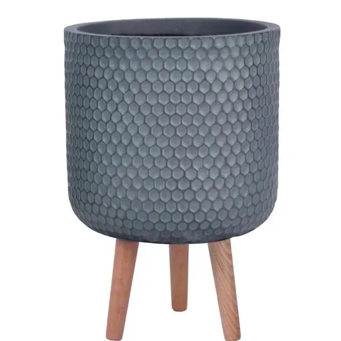 BOXED IDEALIST HONEYCOMB STYLE CYLINDER PLANTER WITH LEGS