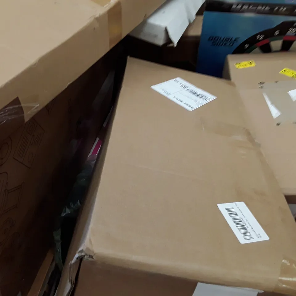 PALLET TO CONTAIN AN ASSORTMENT OF HOUSEHOLD ITEMS TO INCLUDE BIRD BATH AND POND, SCOOTER, ARTIFICIAL PLANT AND DEMOLITION HAMMER ECT