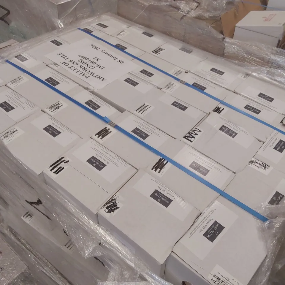 PALLET CONTAINING APPROXIMATELY 3795x BRAND NEW 6x6 GLOSS TILES - ASSORTED COLOURS