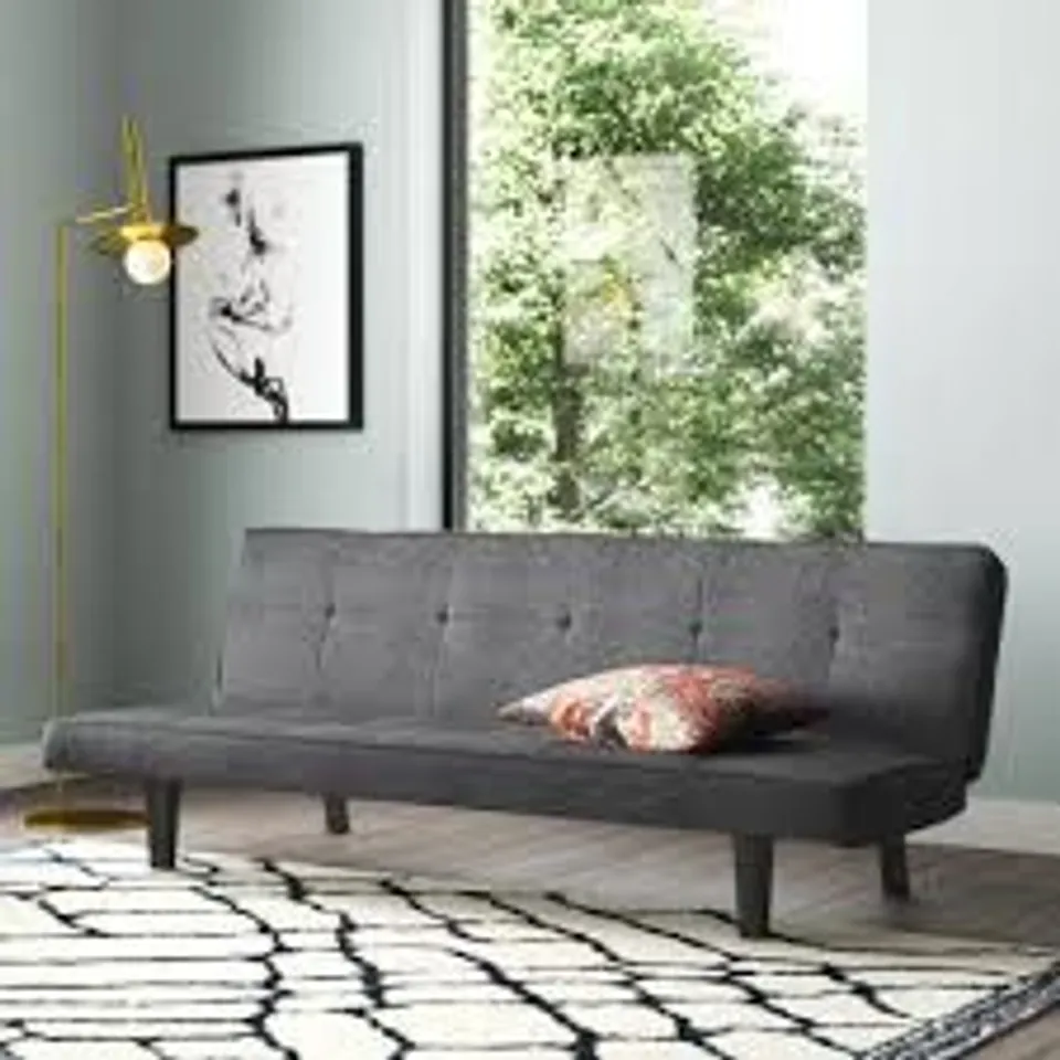 BOXED GRANVILLE 3 SEATER SOFA BED - PEBBLE GREY FABRIC (1 BOX)