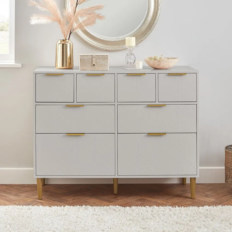 BOXED AIMO 8 DRAWER CHEST OF DRAWERS WHITE (3 BOXES)