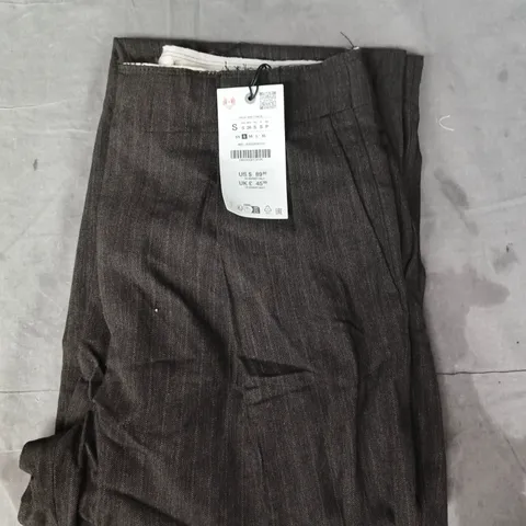 ZARA TROUSERS IN BROWN WITH FRAYED RIM SIZE SMALL