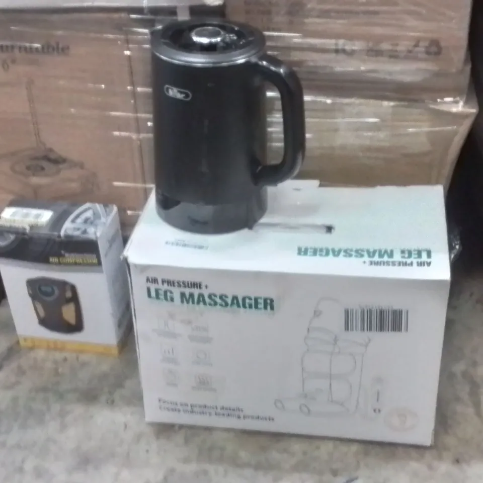 PALLET TO CONTAIN A LARGE QUANTITY OF ELECTRICAL PRODUCTS TO INCLUDE;LEG MASSAGER,KETTLE,AIR COMPRESSOR 