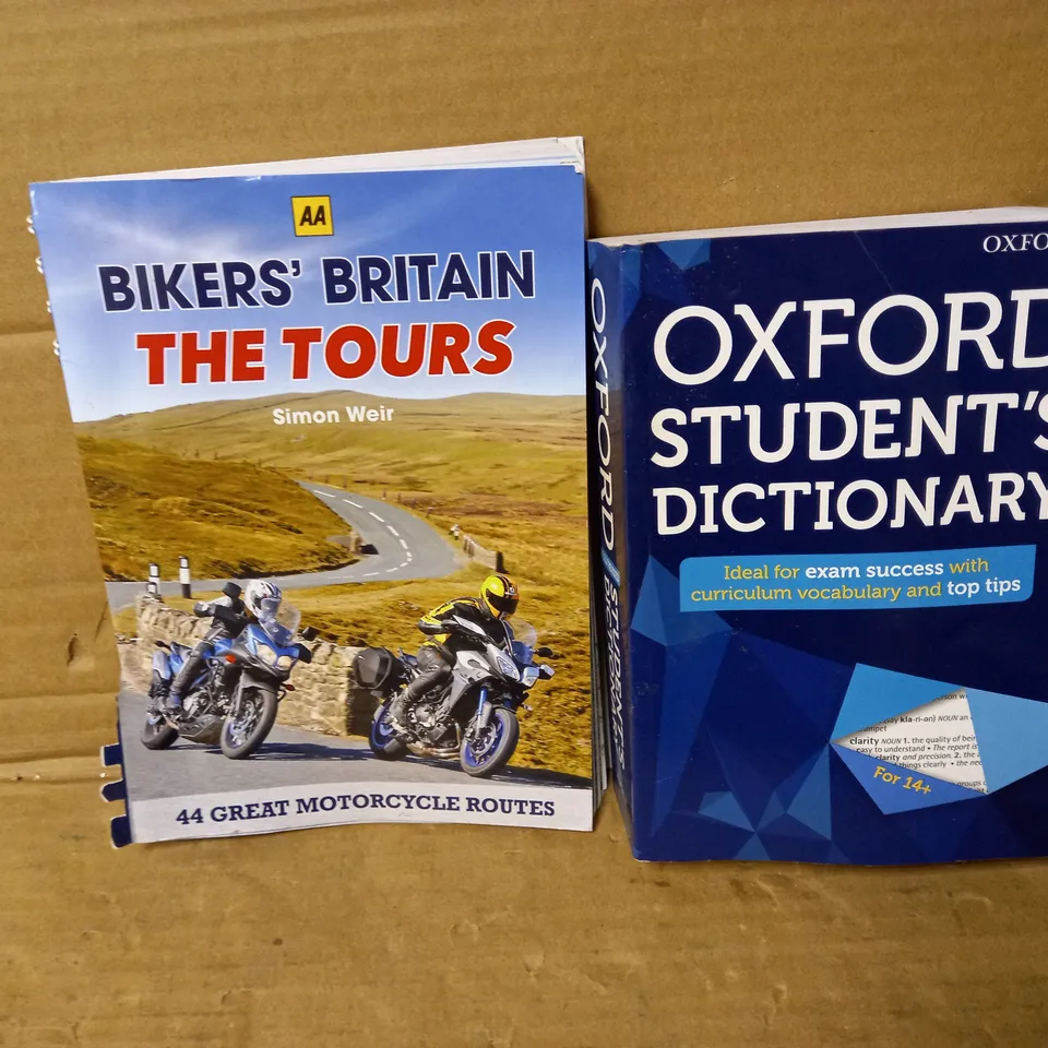 LOT OF 2 BOOKS - "OXFORD STUDENT'S DICTIONARY" AND "BIKERS' BRITAIN THE TOURS" BY S. WEIR