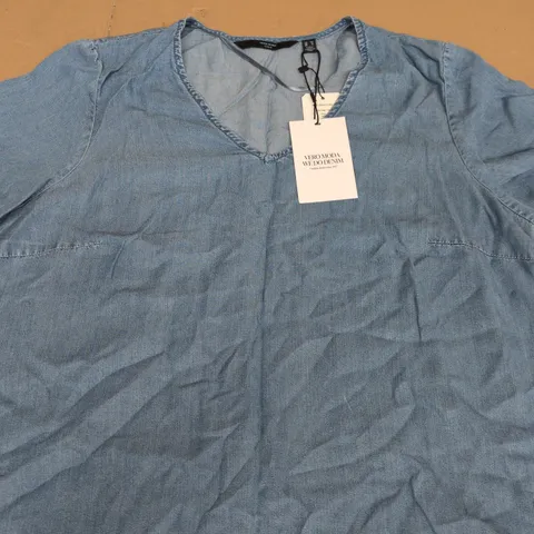 VERO MODA CURVE DENIM TOP – LIGHT BLUE, UK 16 (EU 44)