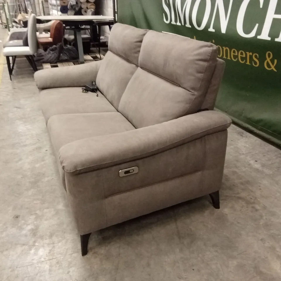 QUALITY DESIGNER ITALIAN MADE OLIVER 3 SEATER FABRIC ELECTRIC RECLINER SOFA