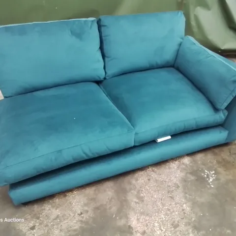 QUALITY BRITISH DESIGNER LOUNGE Co. TWO SEATER SECTION PLUSH TEAL FABRIC