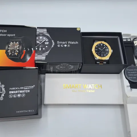 LOT OF 5 ASSORTED BOXED SMART WATCHES TO INCLUDE NEXUS PRO