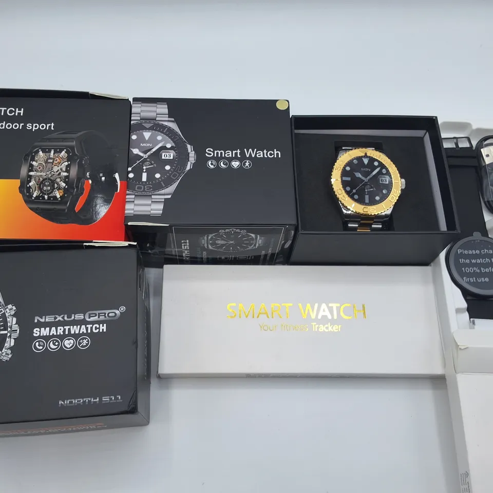 LOT OF 5 ASSORTED BOXED SMART WATCHES TO INCLUDE NEXUS PRO