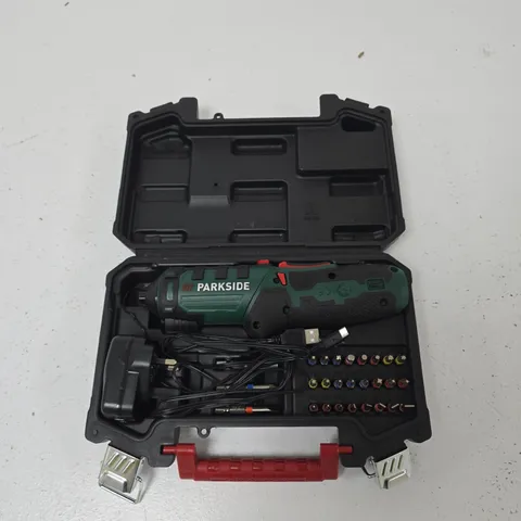 PARKSIDE CORDLESS DRILL KIT IN CASE WITH BIT SET