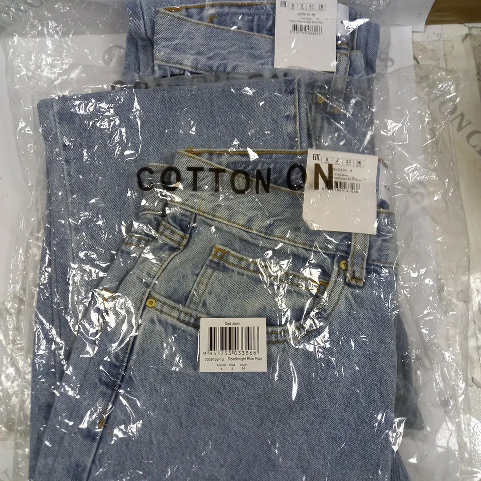 BOX OF 2 COTTON:ON DAD JEANS - UK 6