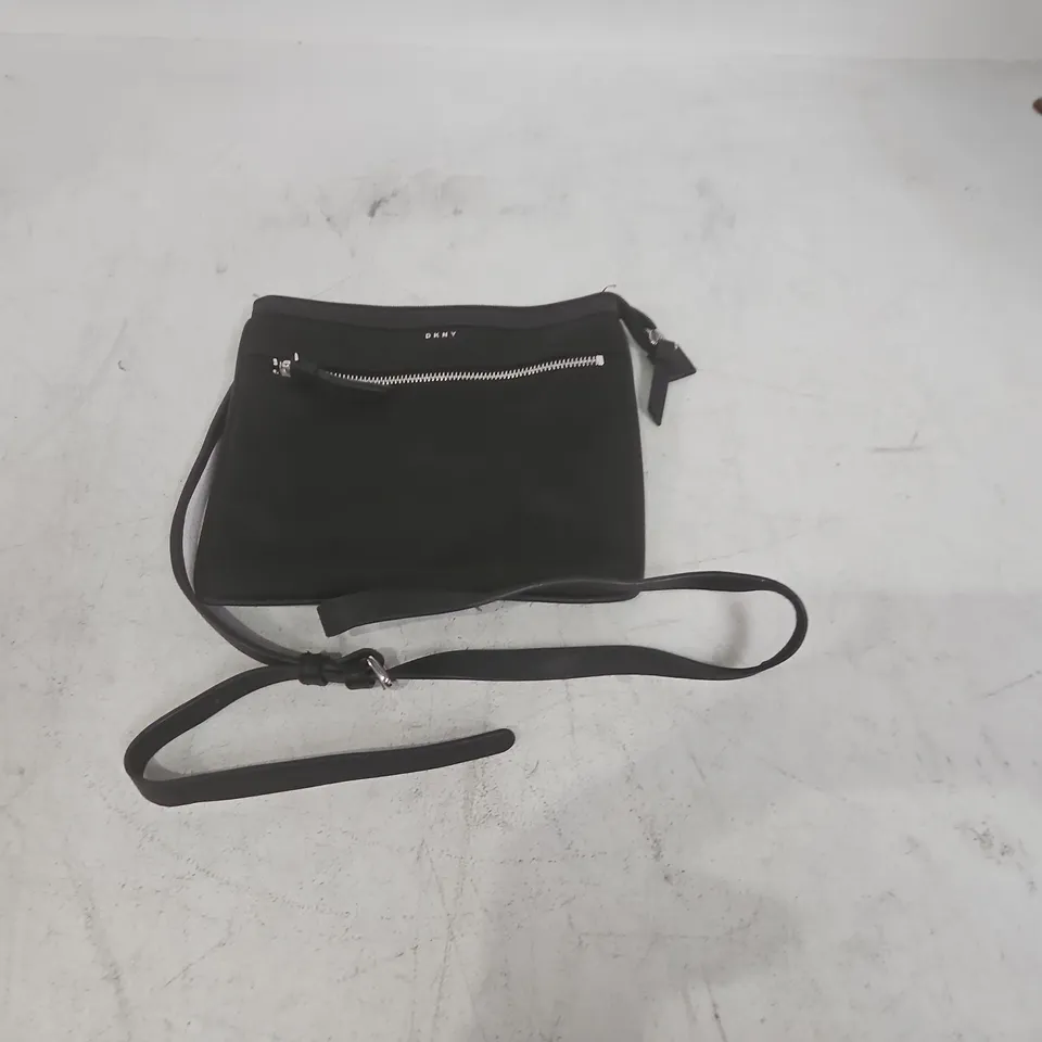 DKNY BLACK MINI BACKPACK WITH FRONT ZIP POCKET