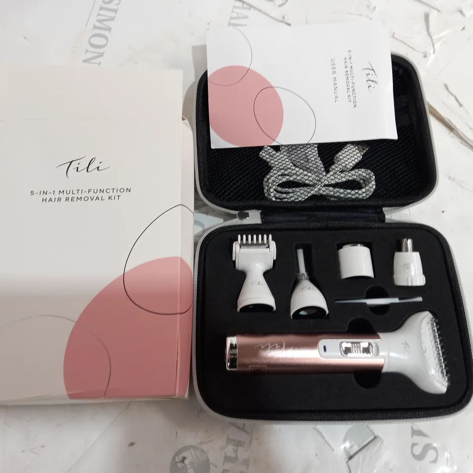 BOXED TILI 5-IN-1 MULTI FUNCTIONAL HAIR REMOVAL KIT PINK