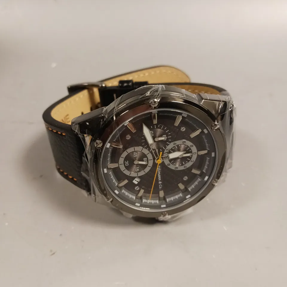 ZIHLMANN CHRONOGRAPH BLACK DIAL WATCH WITH SUB DIALS