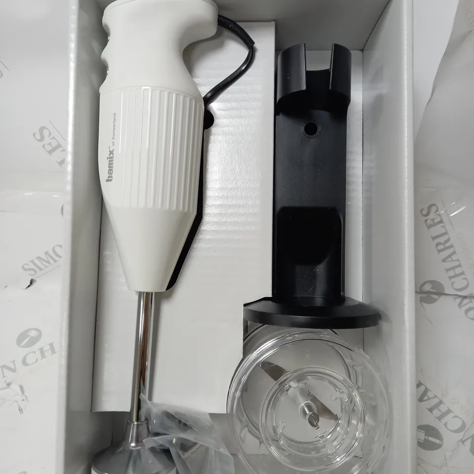 BOXED BAMIX DELUXE HAND BLENDER FOOD PROCESSOR SWISS 180W WHITE