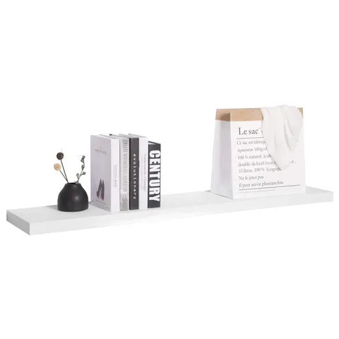 BOXED DERRANCE FLOATING SHELF PLANTER WITH RECLAIMED WOOD - WHITE (1 BOX)