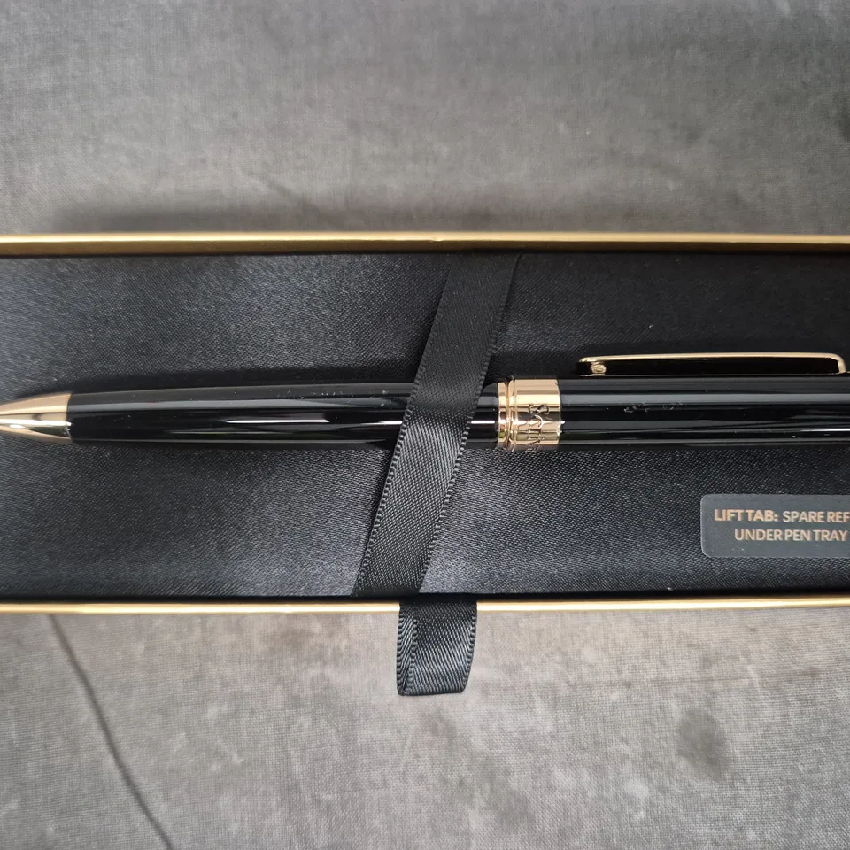 SCRIVEINER LONDON PEN WITH BLACK/GOLD PRESENTATION BOX