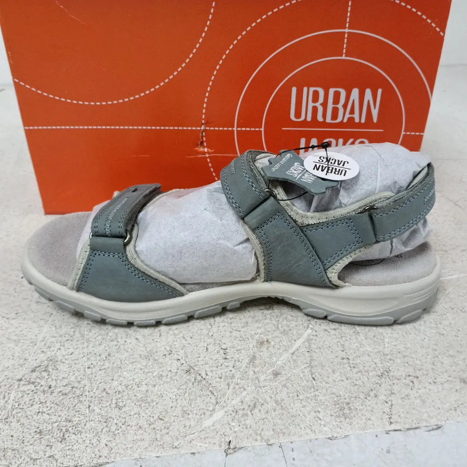 BOXED PAIR OF URBAN JACKS MANDY SANDALS IN LIGHT BLUE - EU 39