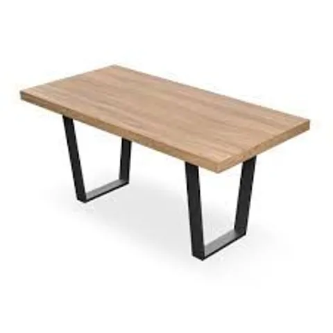 BOXED ARIA TABLE - OAK TOP, BLACK LEGS (2 BOXES)