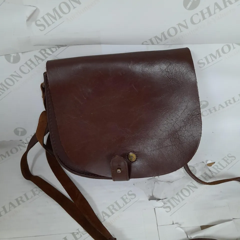 M&S FAUX LEATHER SATCHEL BAG IN BROWN ONE SIZE