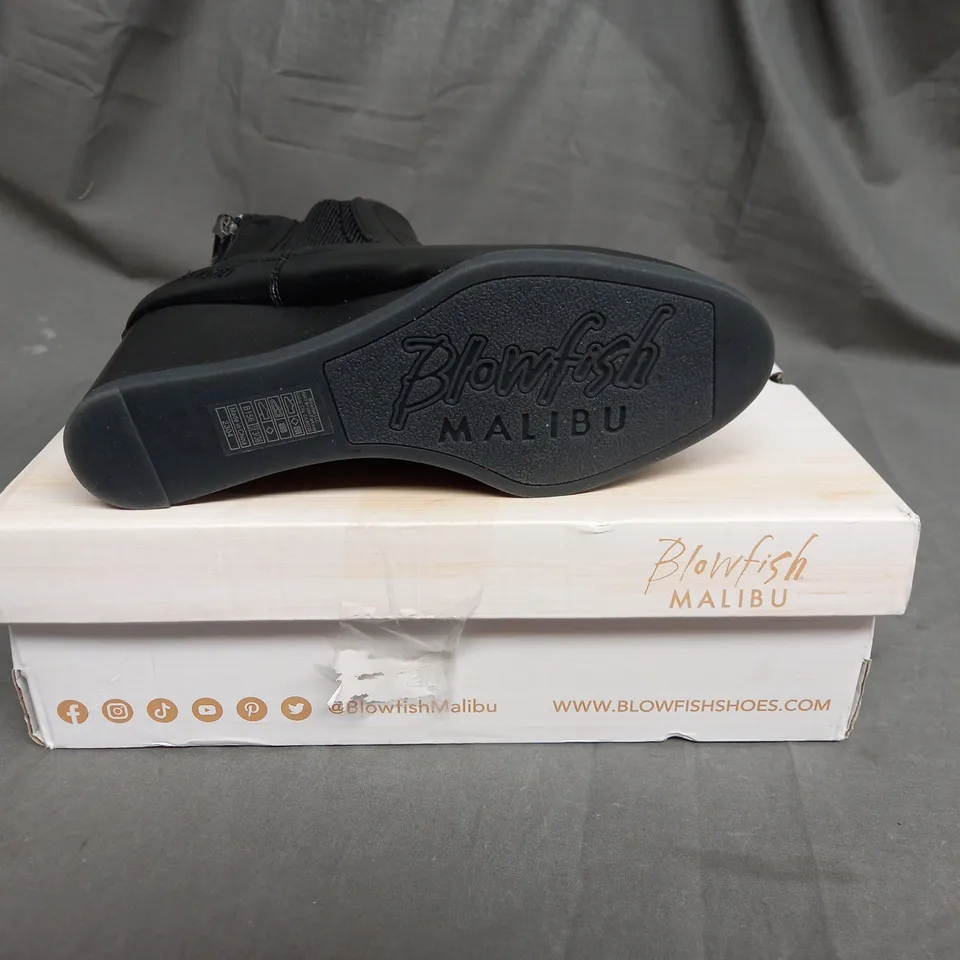 BLOWFISH PRALINE WEDGE BOOT IN BLACK FAR OUT SIZE 3