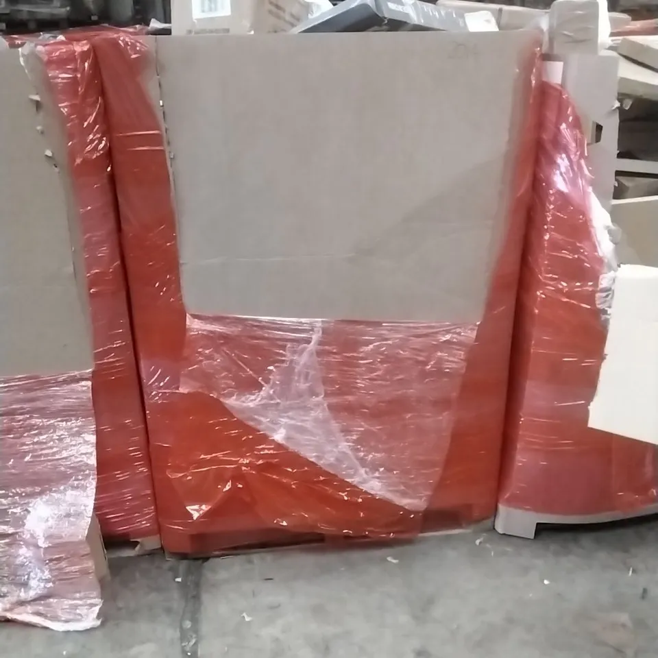 PALLET OF ASSORTED HOUSEHOLD GOODS AND PRODUCTS TO INCLUDE; CEILING FAN WITH LIGHTS, RETRACTABLE GARDEN HOSE, BOXED FURNITURE ETC