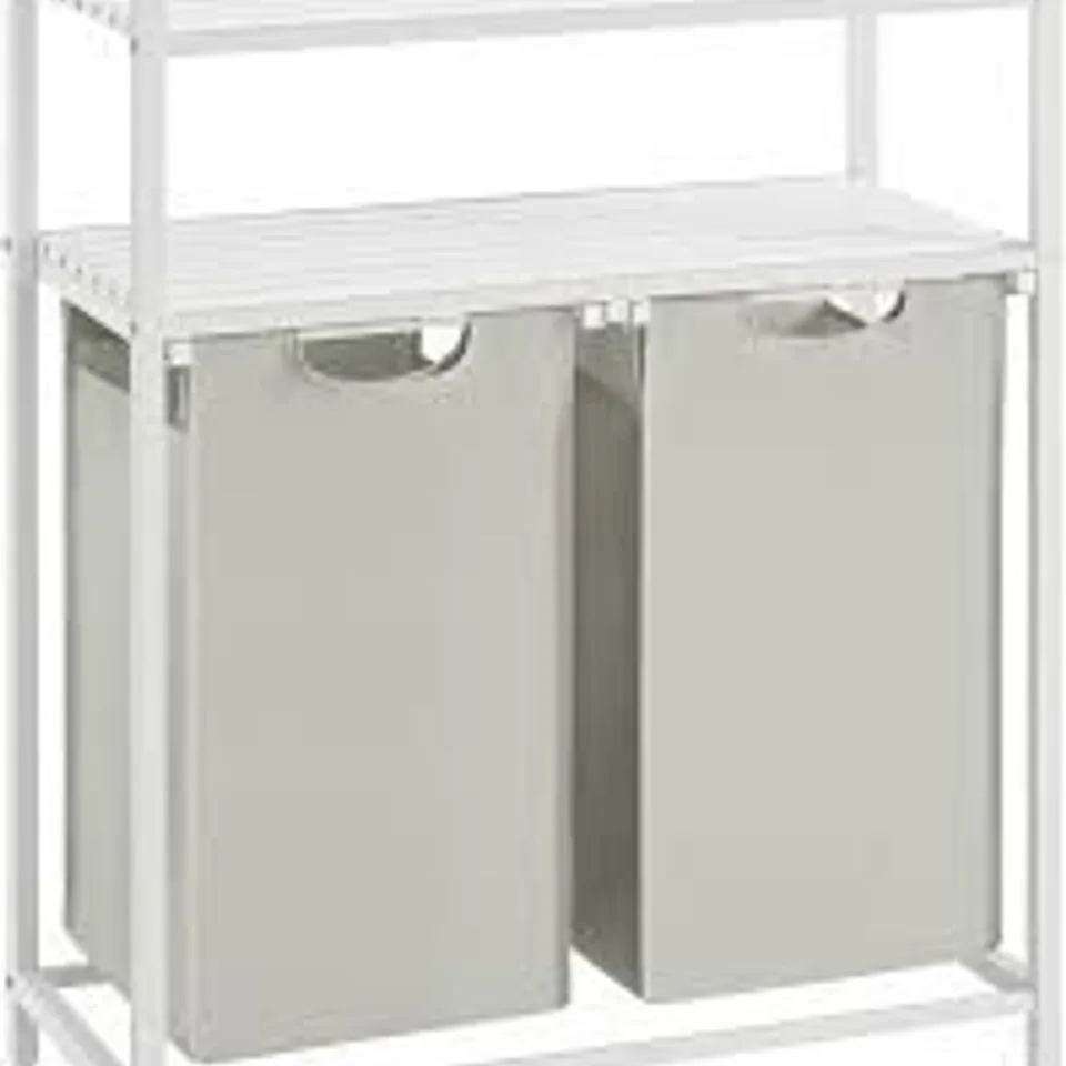 BOXED VASAGLE LAUNDRY BASKET, LAUNDRY HAMPER - WHITE