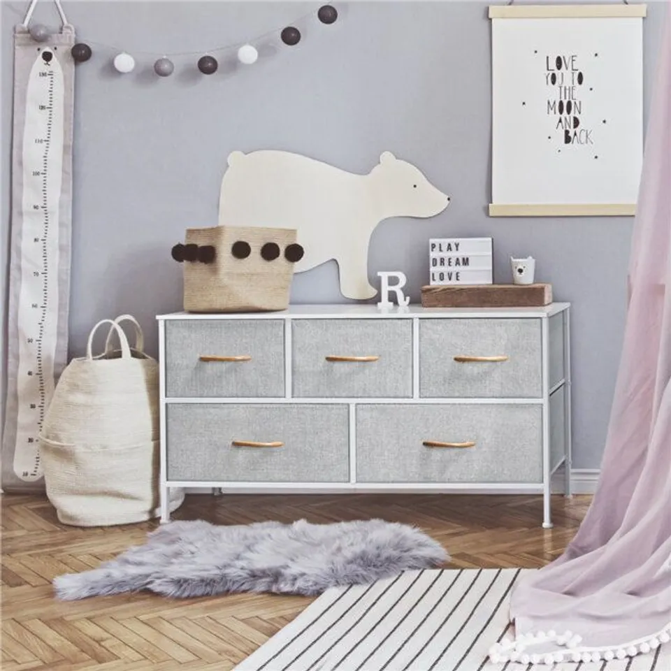 BOXED OSSU 5 DRAWER 100cm W CHEST OF DRAWERS (1 BOX)