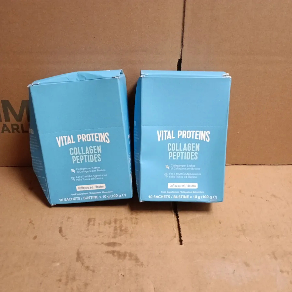 2 X VITAL PROTEINS COLLAGEN PEPTIDES 10 SACHETS BOXED UNFLAVOURED