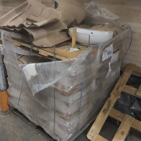 PALLET CONTAINING A LARGE QUANTITY OF LECICO BATHROOM SINKS