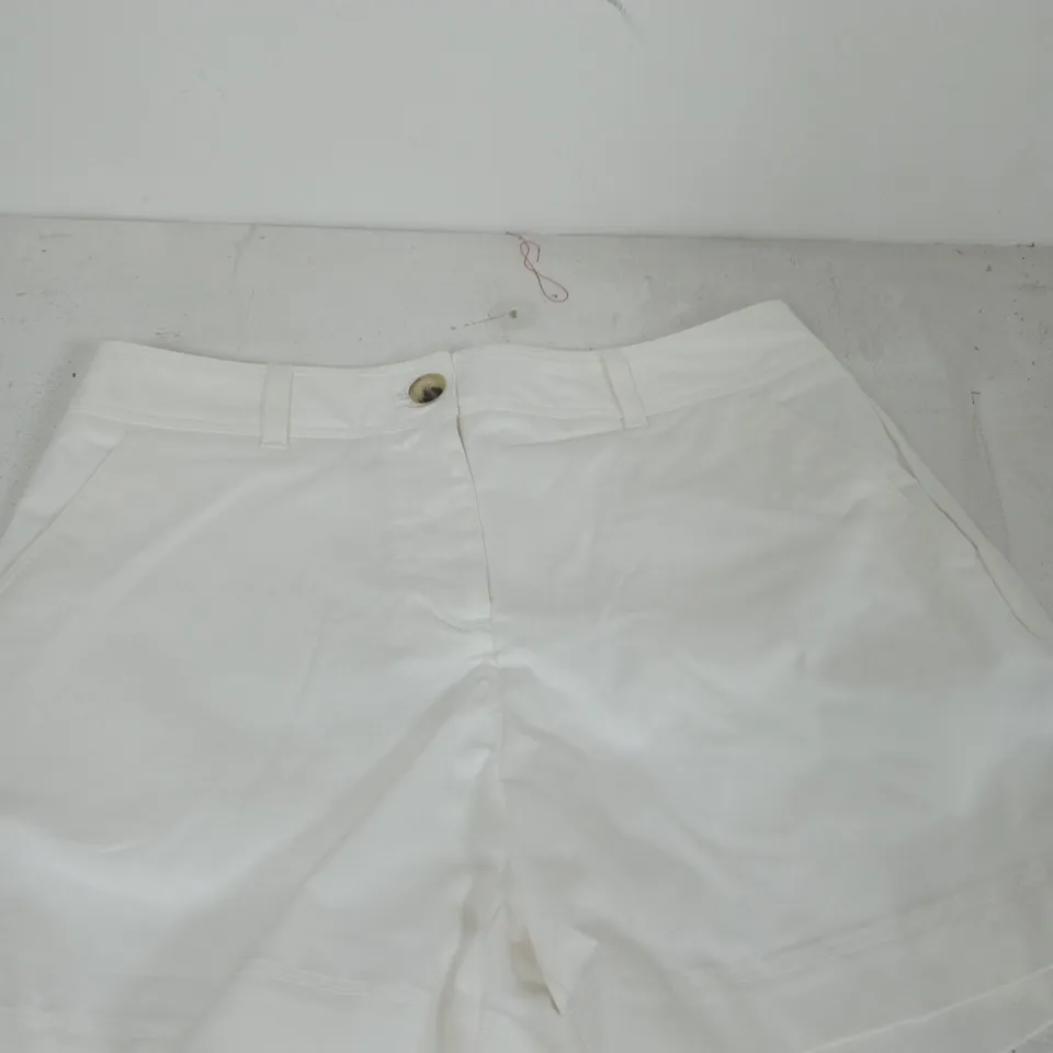 HOBBS LONDON WHITE TAILORED SHORTS, UK 12