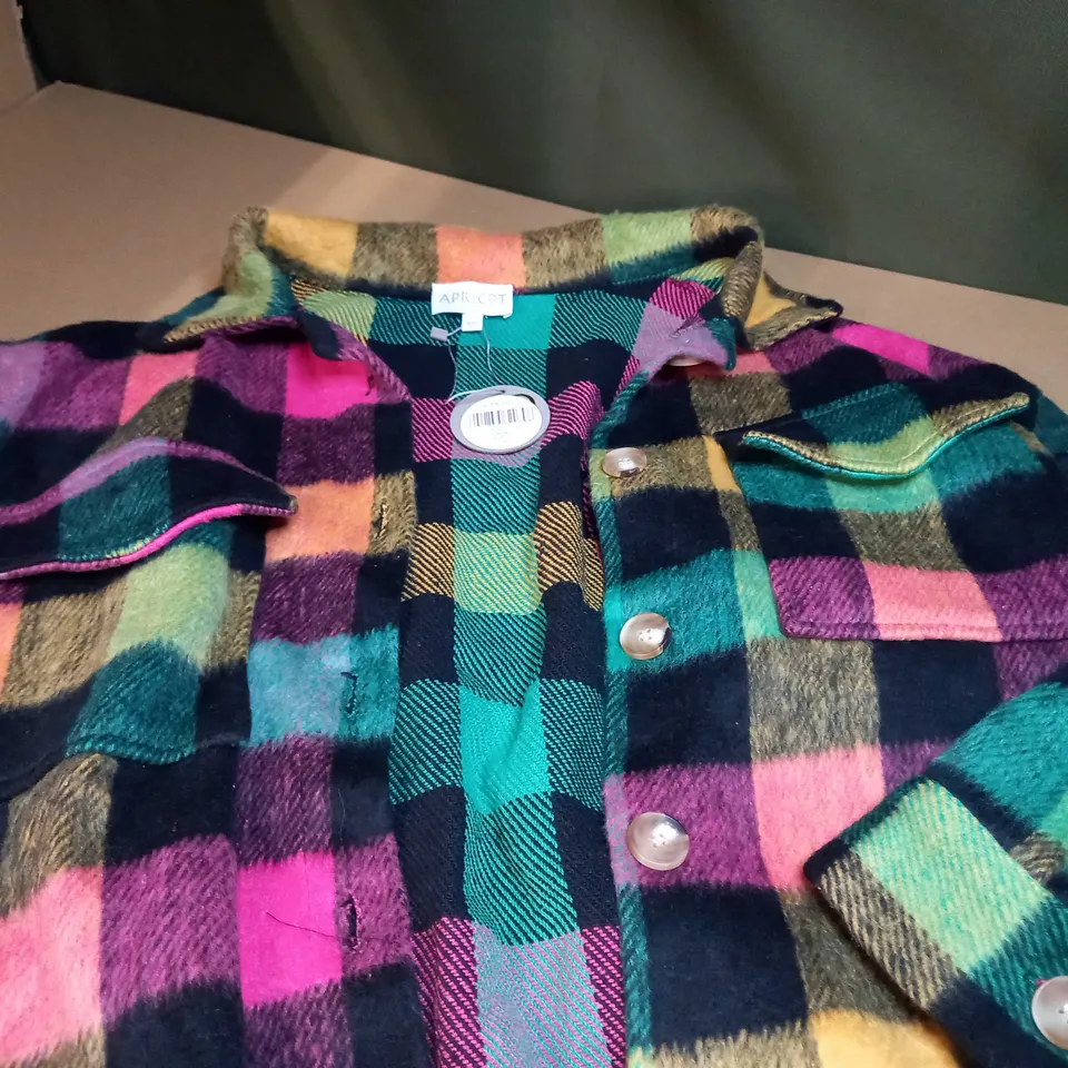 APRICOT BRIGHT GREEN/MULTI COLOURED SHACKET - M/L