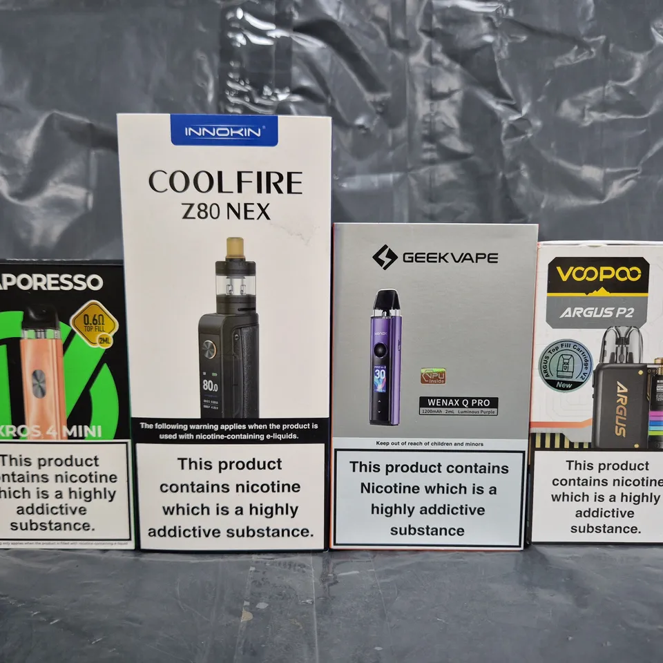 BOX OF APPROXIMATELY 20 ASSORTED VAPING ITEMS AND PRODUCTS TO INCLUDE VAPORESSO, VOOPOO, ETC