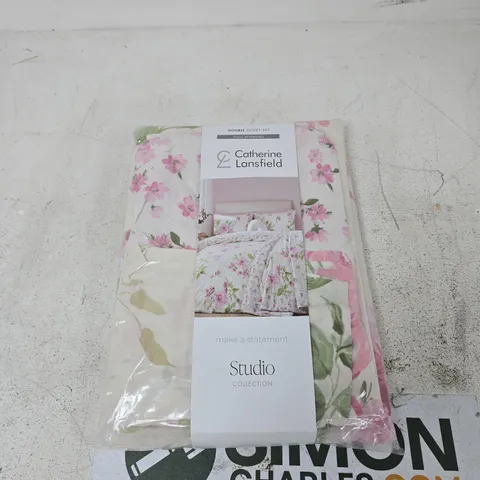 CATHERINE LANSFIELD DOUBLE DUVET SET β STUDIO COLLECTION (FLORAL PINK), FULLY REVERSIBLE