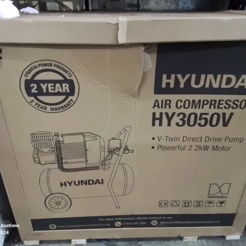 BOXED HYUNDAI 3HP 50L ELECTRIC AIR COMPRESSOR 14CFM 116PSI DIRECT DRIVE V-TWIN | HY3050V