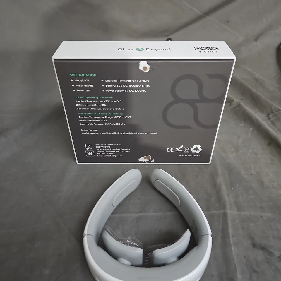 BLISS & BEYOND 3D INTELLIGENT NECK MASSAGER – BOXED .