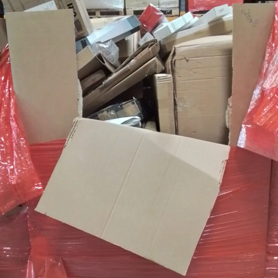 PALLET OF ASSORTED HOUSEHOLD GOODS AND PRODUCTS TO INCLUDE;CAMERA DANCE MAT,ELECTRIC CLOTHES DRYER, RETRACTABLE SAFETY GATE LIGHTS, AIRFRYER AND OTHER ASSORTED ITEMS...