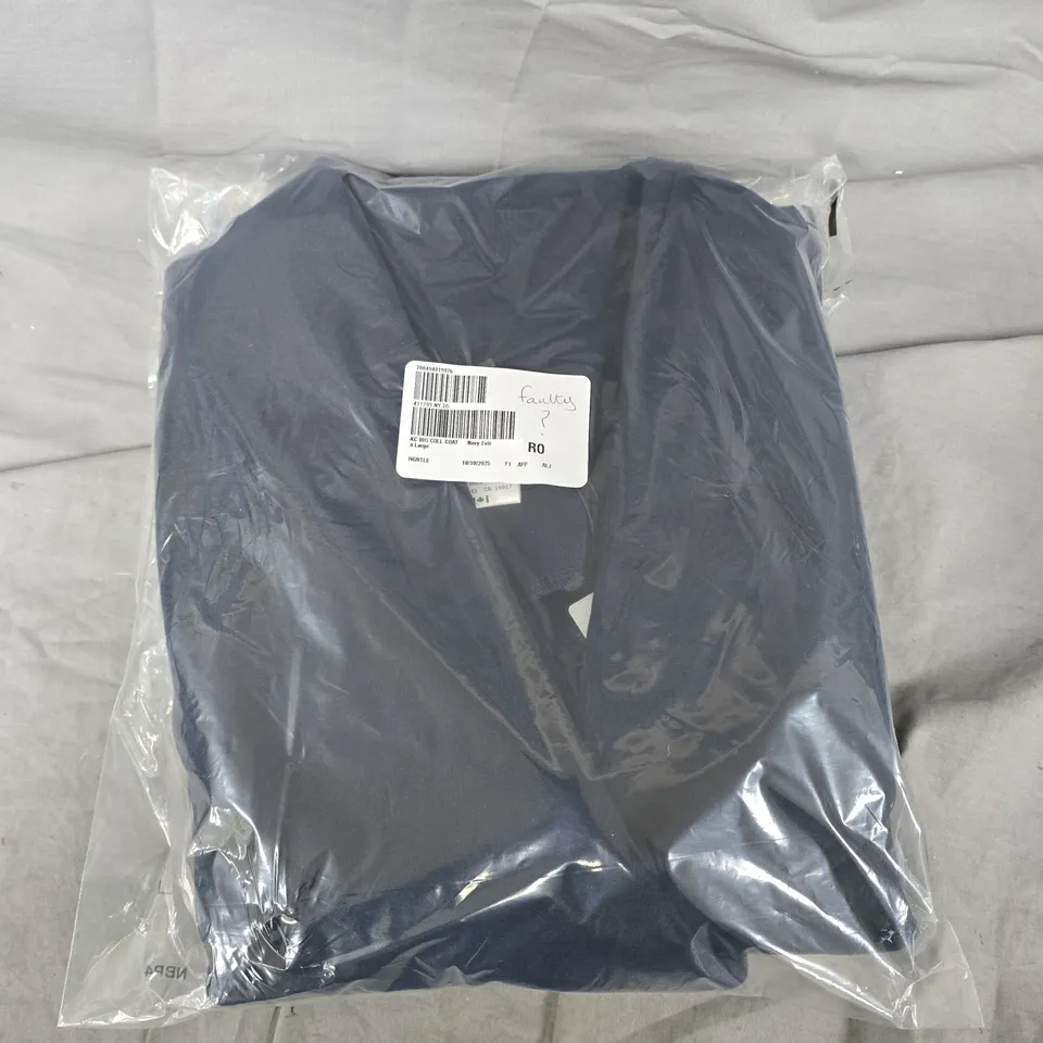 KIM & CO CASHMERE LOOK BIG COLLAR DOUBLE BREASTED COAT - L