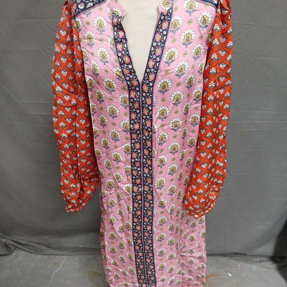 BODEN BELTED HOTCH MAXI DRESS IN PINK - 14R