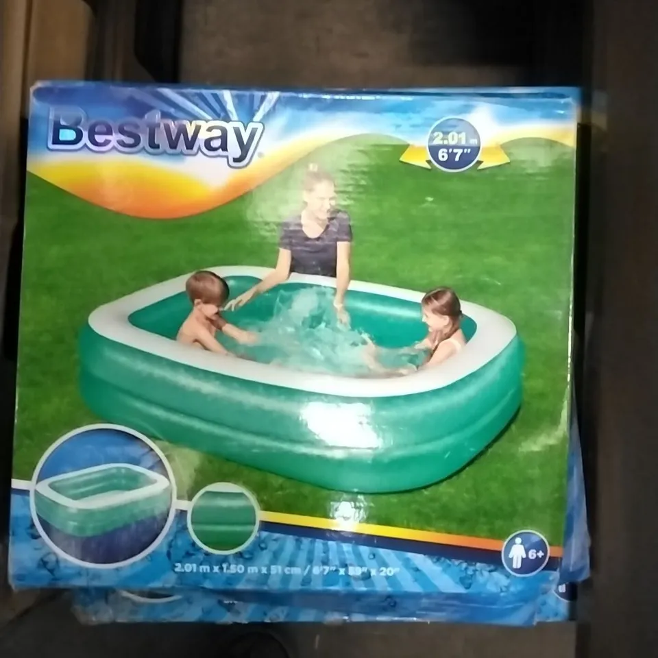 BOXED BESTWAY RECTANGLE CHILDREN'S 2 METRE SWIMMING POOL 