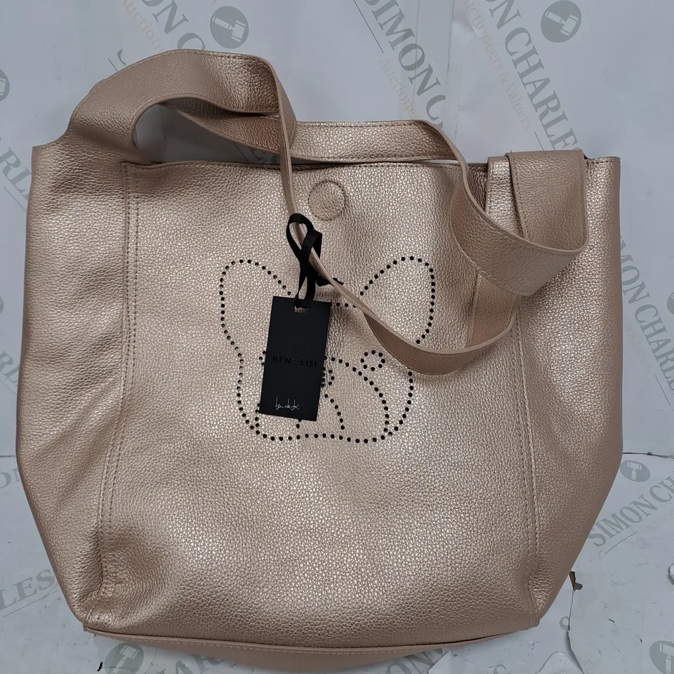 BENDELISI ORANGE HANG BAG WITH DOG FACE IN GOLD