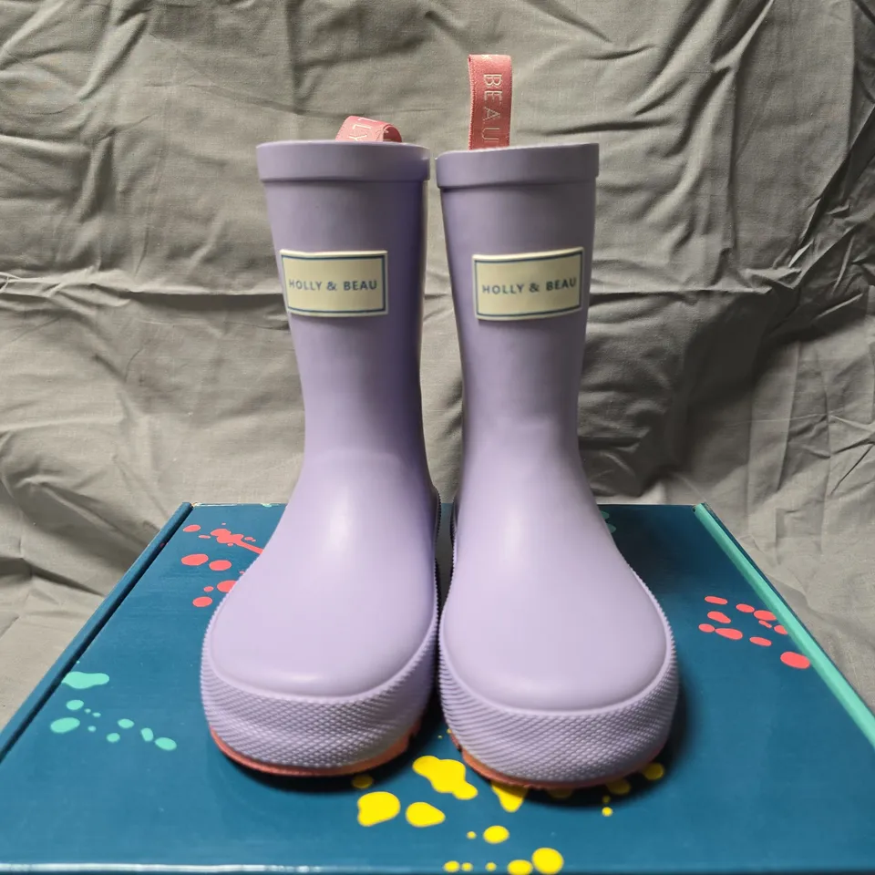 Holly & Beau Mauve Rain Boots for Kids, UK 9 (EU 27, US 10)