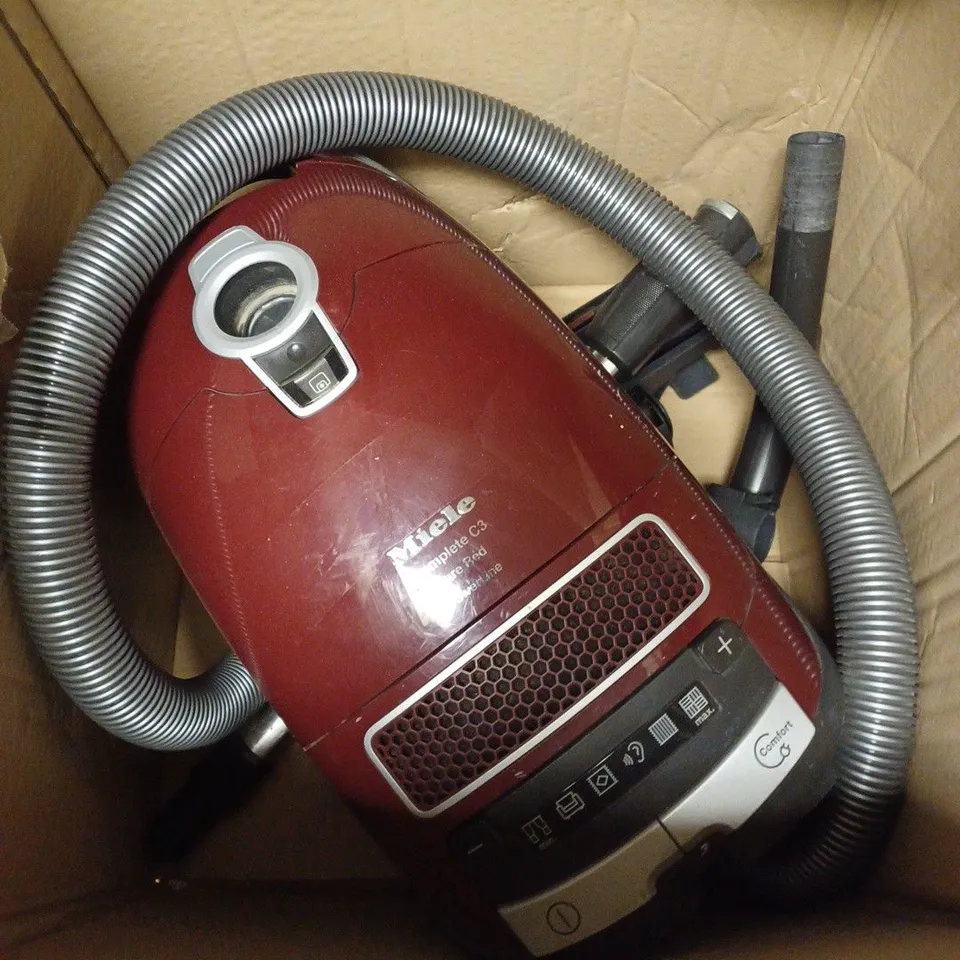 MIELE COMPLETE C3 PURE RED POWERLINE, BAGGED CYLINDER VACUUM CLEANER, CORDED