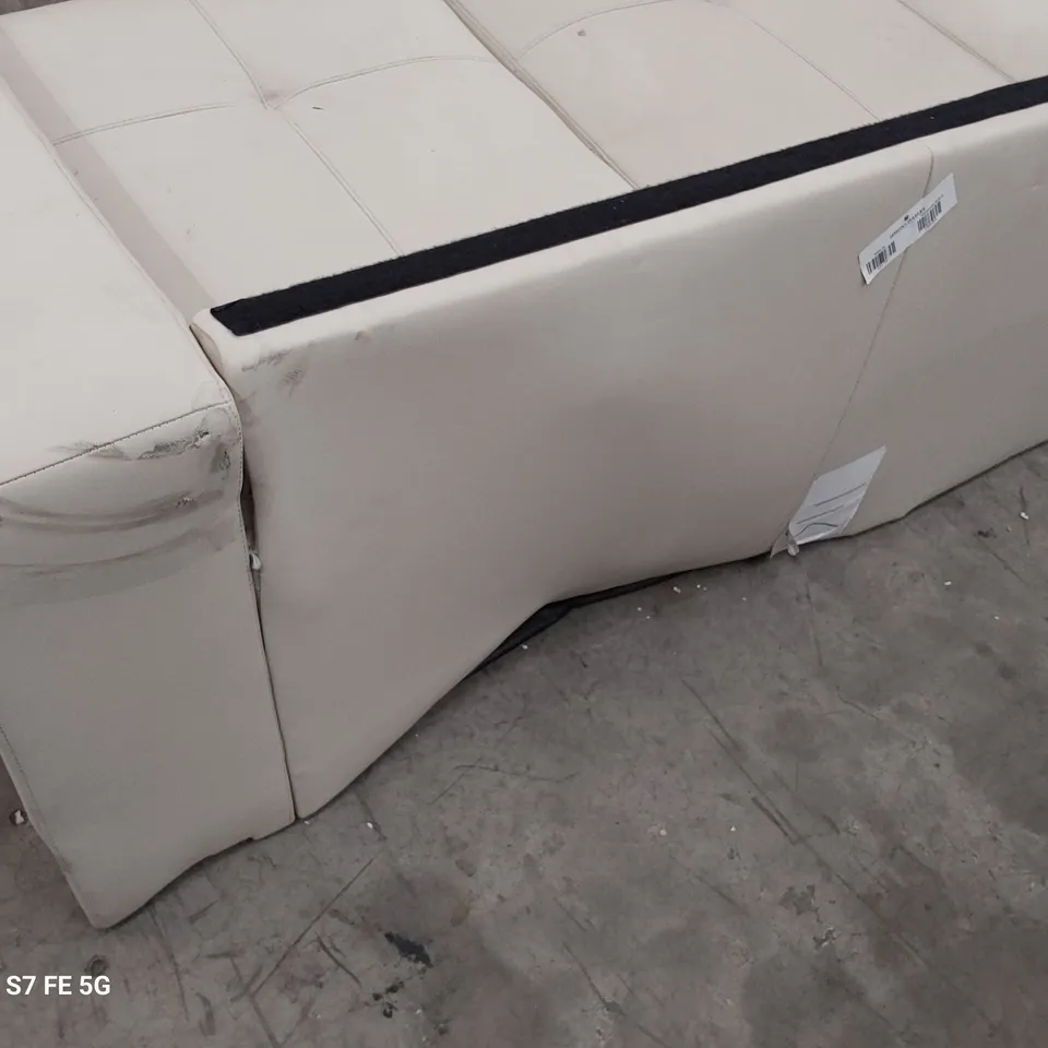 DESIGNER CHAISE SOFA BEIGE PU 