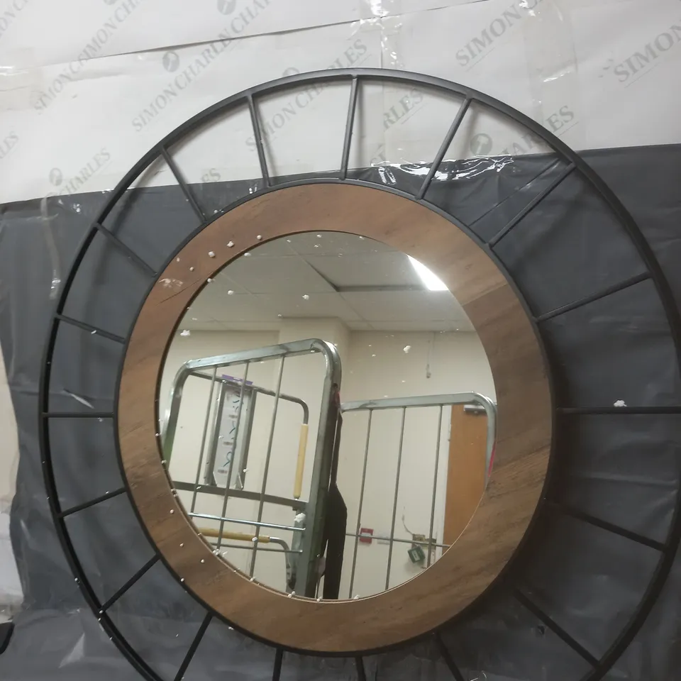 BOXED WOODEN WIRE EDGE MIRROR WITH WOODEN INNER FRAME 