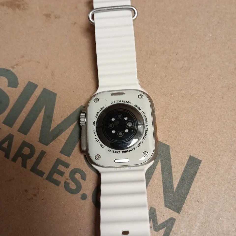 APPLE WATCH ULTRA 49MM TITANIUM & CERAMIC CASE – WHITE SPORT BAND UNBOXED
