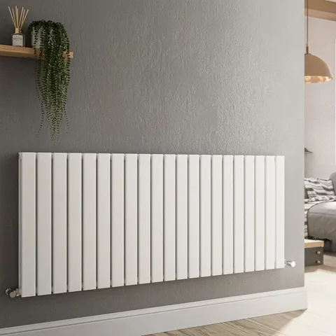 BOXED HEAT VIDA MILAN DOUBLE HORIZONTAL RADIATOR - WHITE (1 BOX) H 63.5 x W 165.2 x D 7.8cm