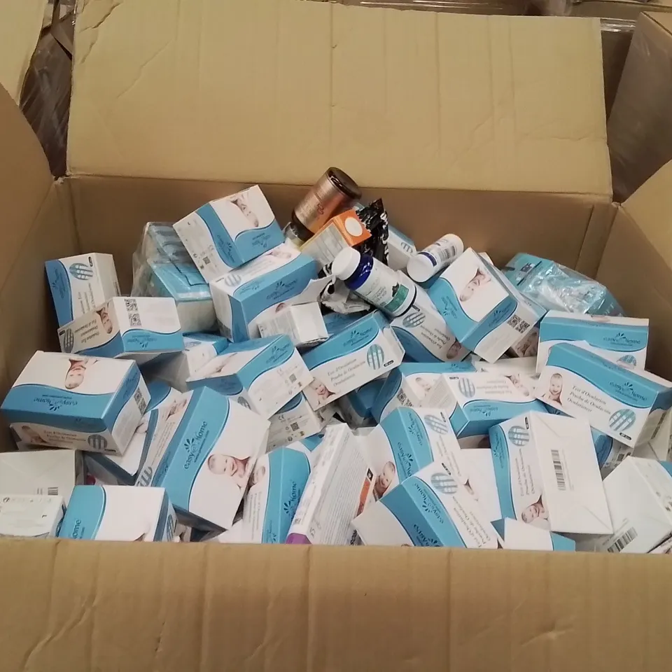 PALLET CONTAINING A LARGE QUANTITY OF PHARMACY PRODUCTS TO INCLUDE:VITAMINS TABLETS,VITAMINS DROPS,OVULATION TESTS